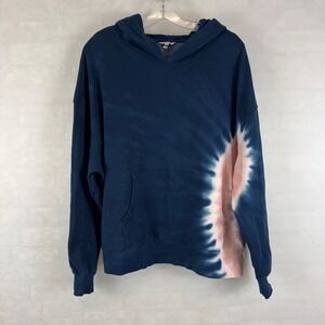 Wildfox Tie Dye Hoodie Sweatshirt Women's XL Blue‎ Pink Pullover